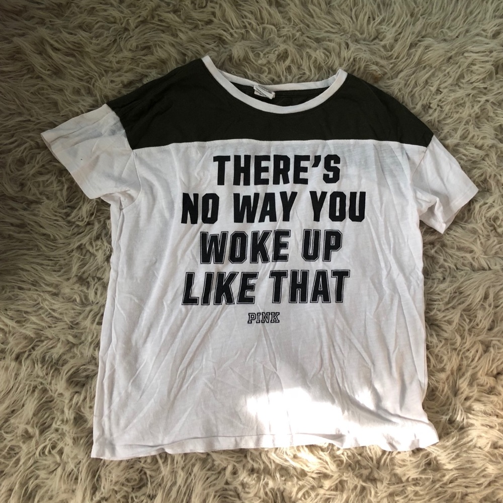 vs pink graphic tee shirt